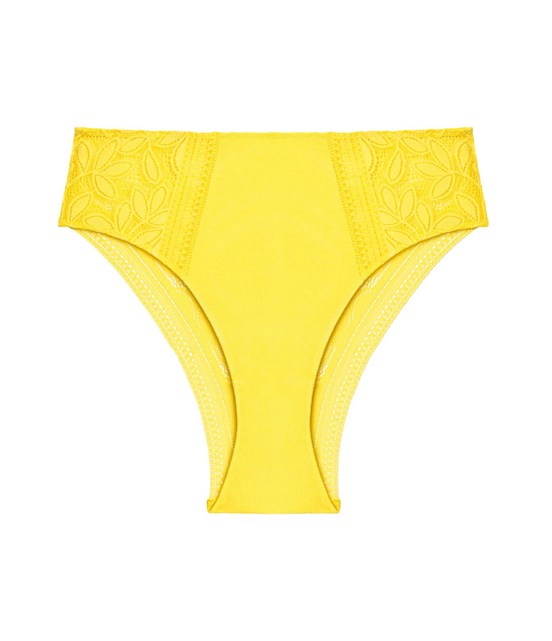Culotte taille haute femme dentelle jaune Lynn – Leel lingerie